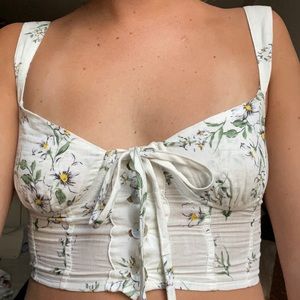 Princess Polly tank crop top with flowers